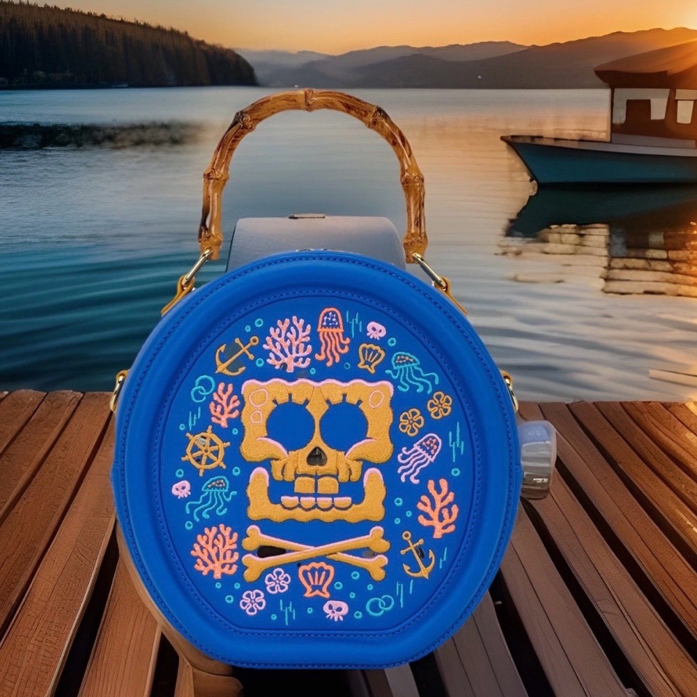 NEW Loungefly Nickelodeon Pirate SpongeBob Skull & Crossbones Crossbody Bamboo